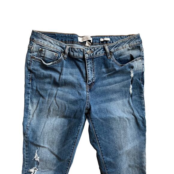 Kenneth Cole Reaction Womens Blue Distressed Skinny Denim Jeans Size 12 - Picture 2 of 7